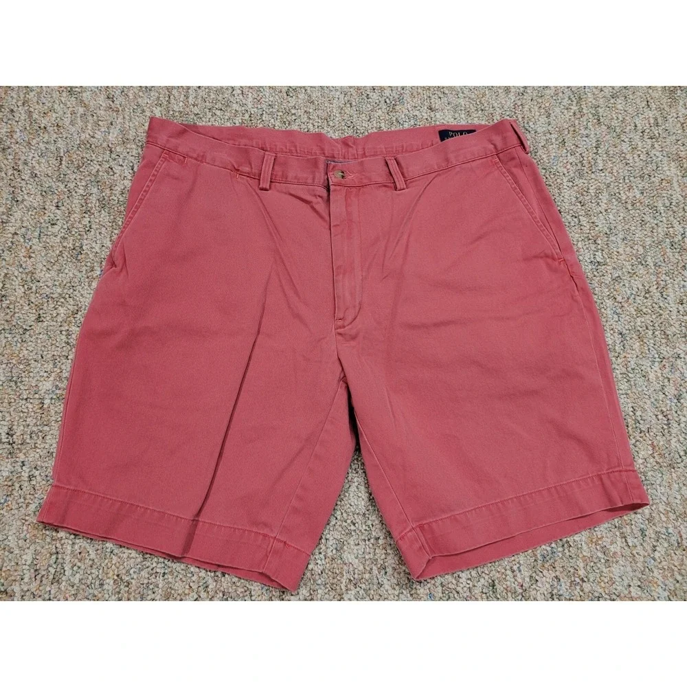 Polo Ralph Lauren Shorts Men 40 Coral‎ Pink Sun Washed Chino Classic Fit Casual